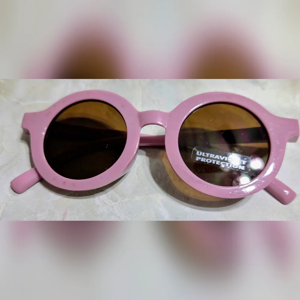 Little Diva Round Pink Sunglasses with UV Protection With Box